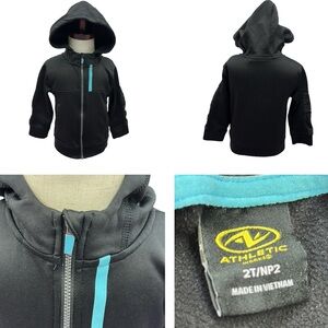 Athletic Works Black and Turquoise Fleece Lined Jacket 2 Toddler
